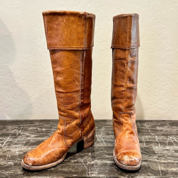 Frye Vintage Knee High Leather Campus Boots - Picture 14 of 14